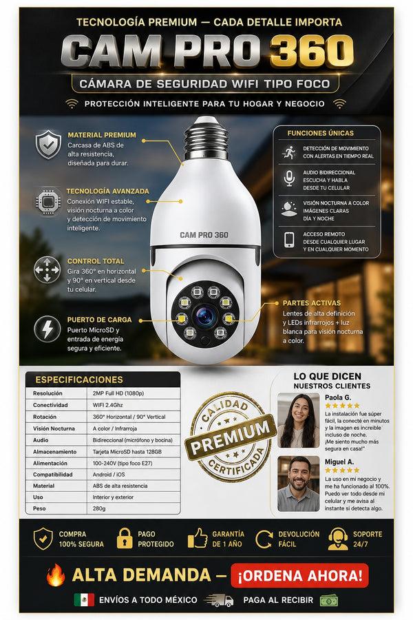 Foco Camara De Seguridad Con Wifi - imagen 7