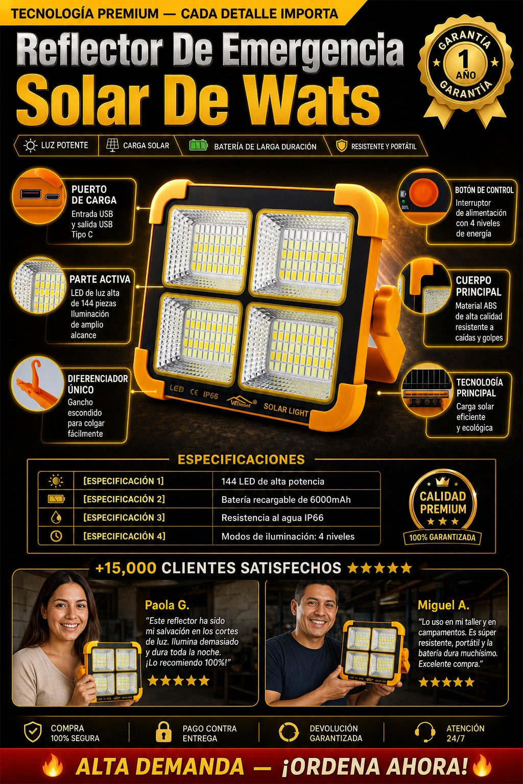 Reflector De Emergencia Solar De Wats - imagen 7