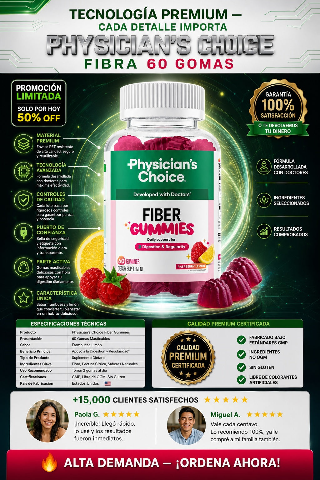 Physicians Choice Fibra 60 Gomas - imagen 7