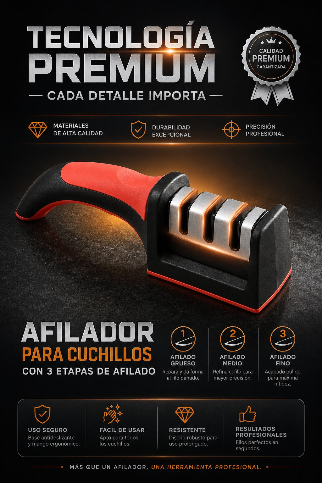 Afilador Para Cuchillos Con 3 Etapas De - imagen 7