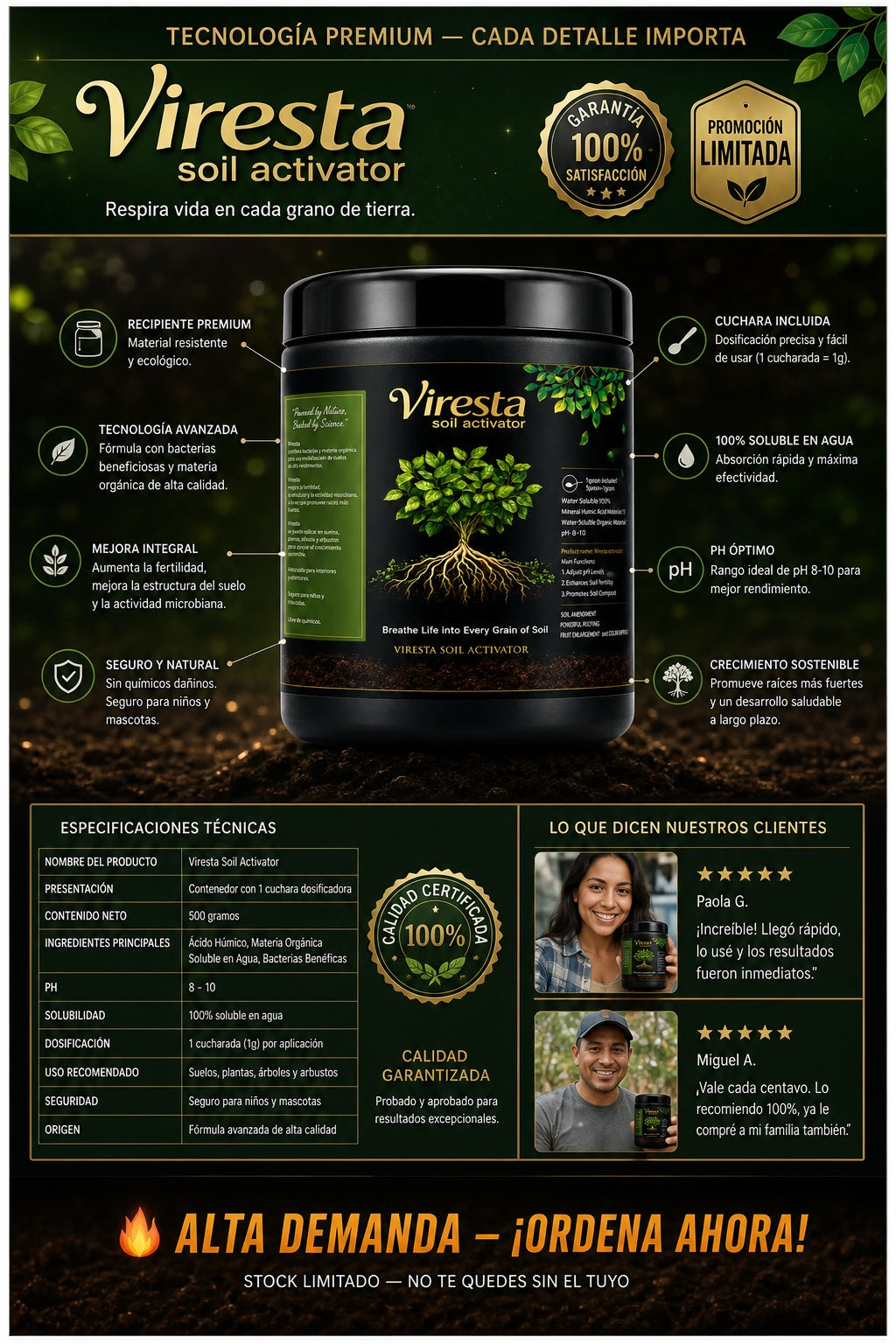 Viresta Soil Activator Mejora Suelo - imagen 7