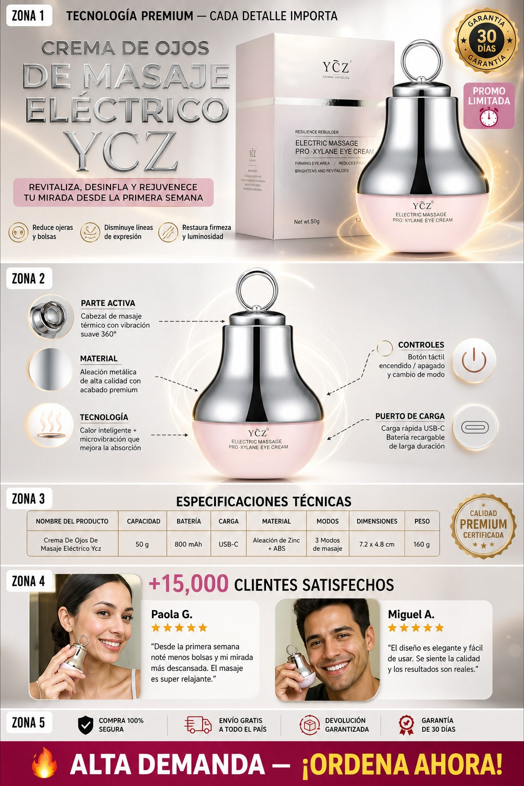 Crema De Ojos De Masaje Electrico Ycz - imagen 7