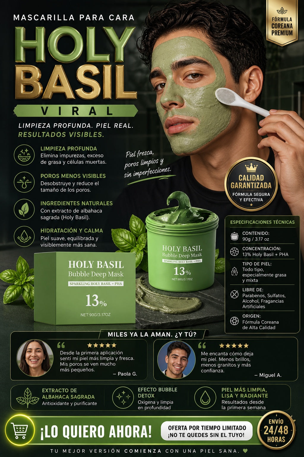 Mascarilla Para Cara Holy Basil Viral - imagen 7