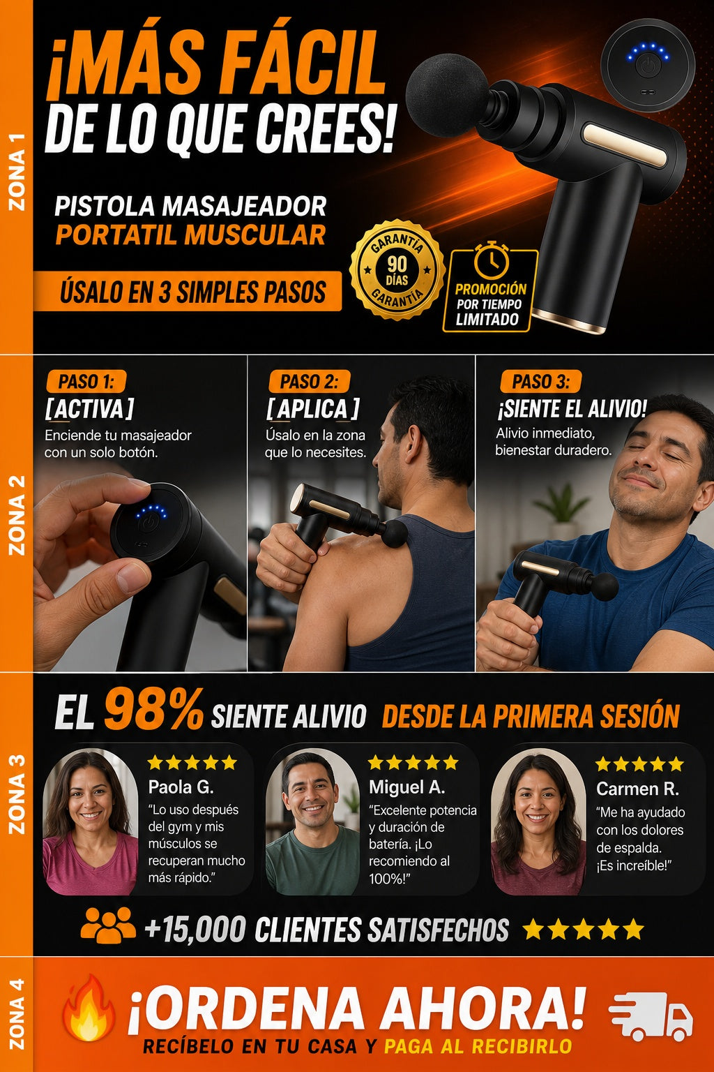 Pistola Masajeador Portatil Muscular - imagen 8