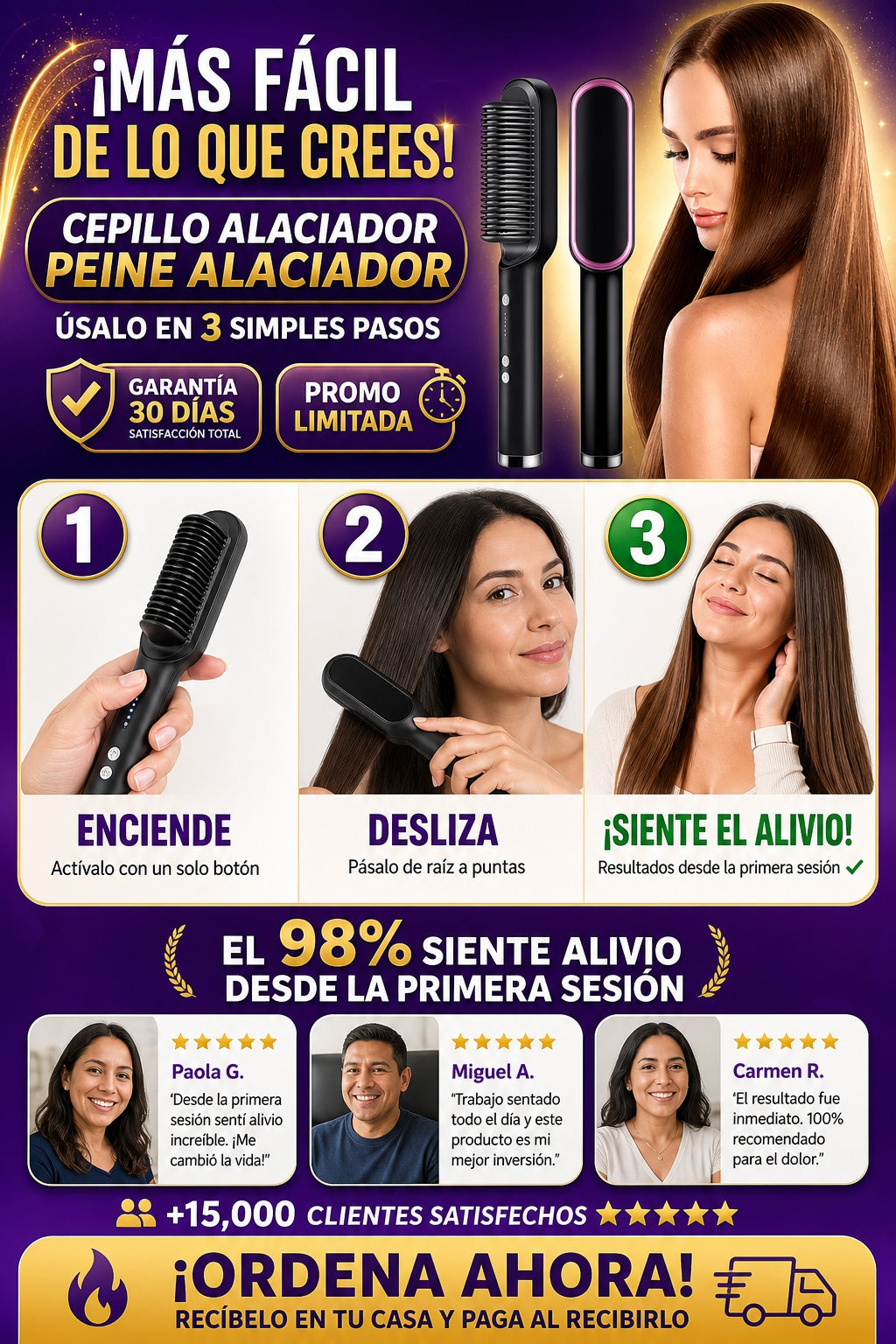 Cepillo Alaciador Peine Alaciador - imagen 8
