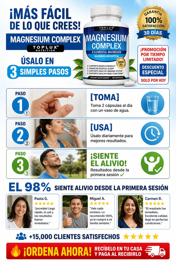 Suplemento Magnesio Complex Toplux 90 Cp - imagen 8