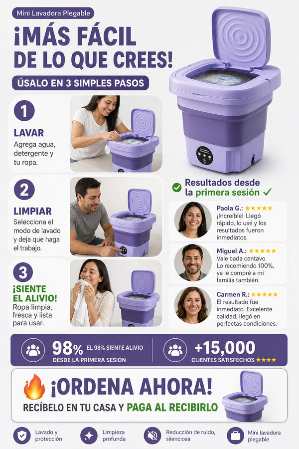 Mini Lavadora Portatil Ropa - imagen 8