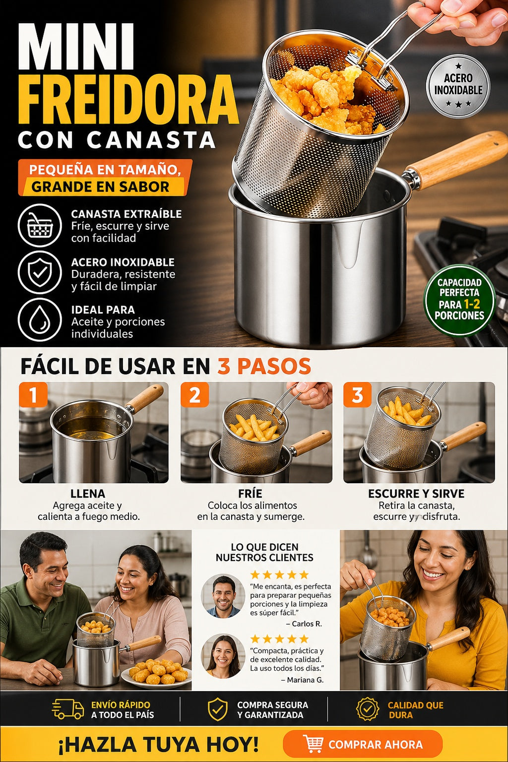 Mini Freidora Con Canasta - imagen 8