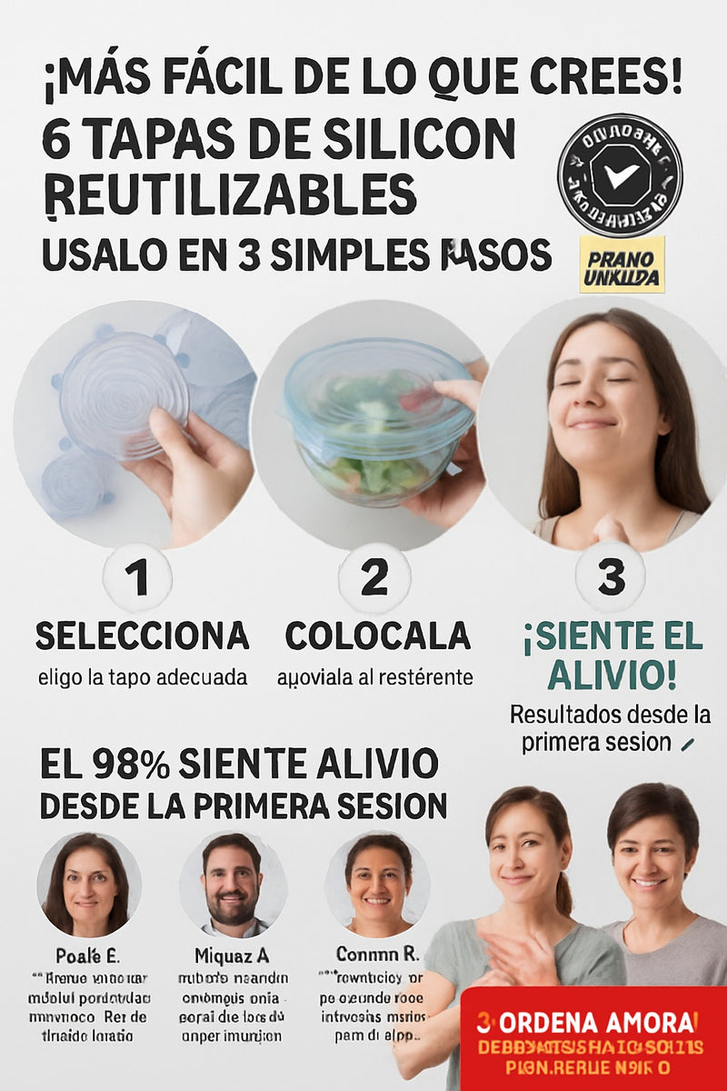 6 Tapas De Silicon Reutilizables - imagen 8
