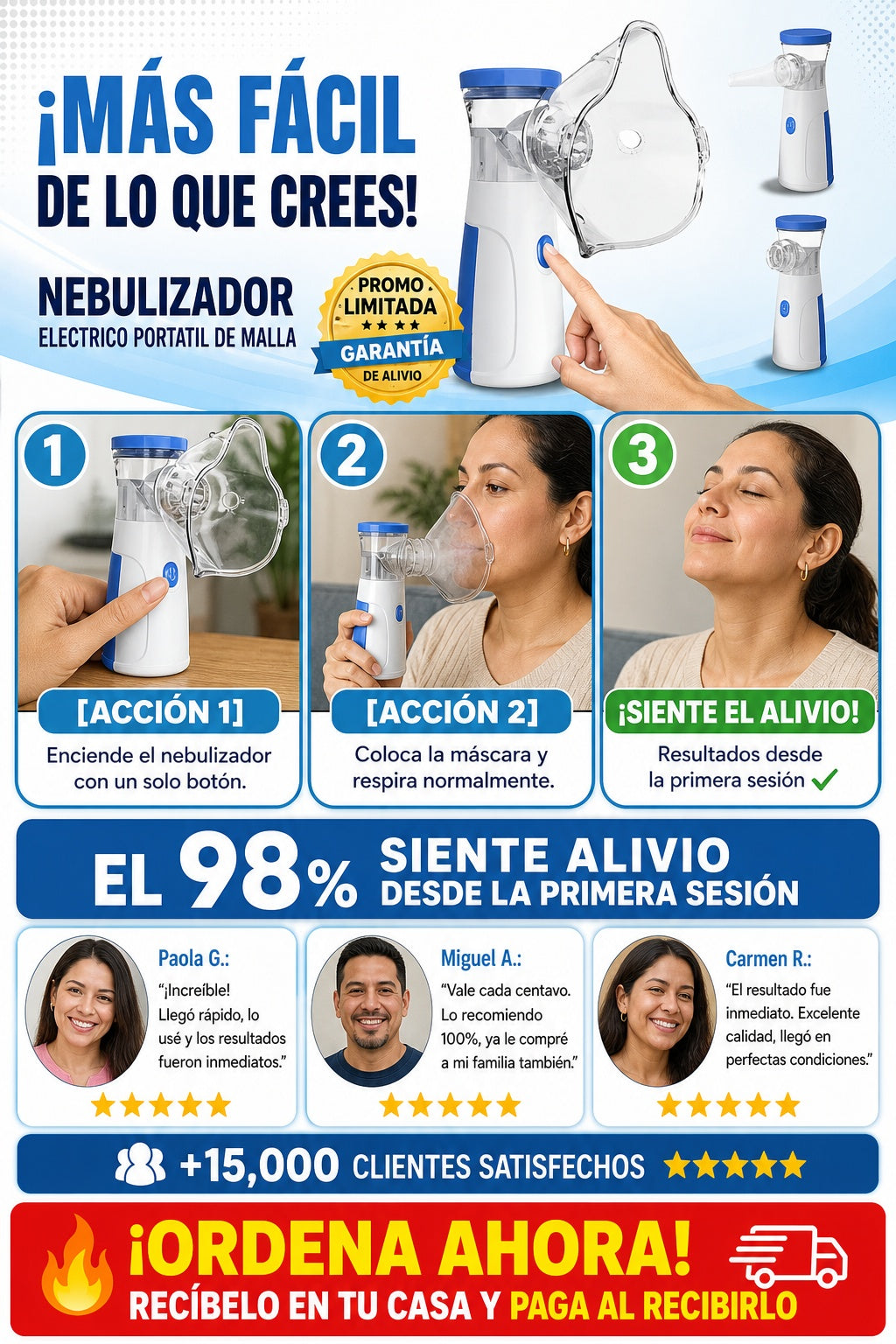Nebulizador Electrico Portatil De Malla para niños y personas aduntas - imagen 8