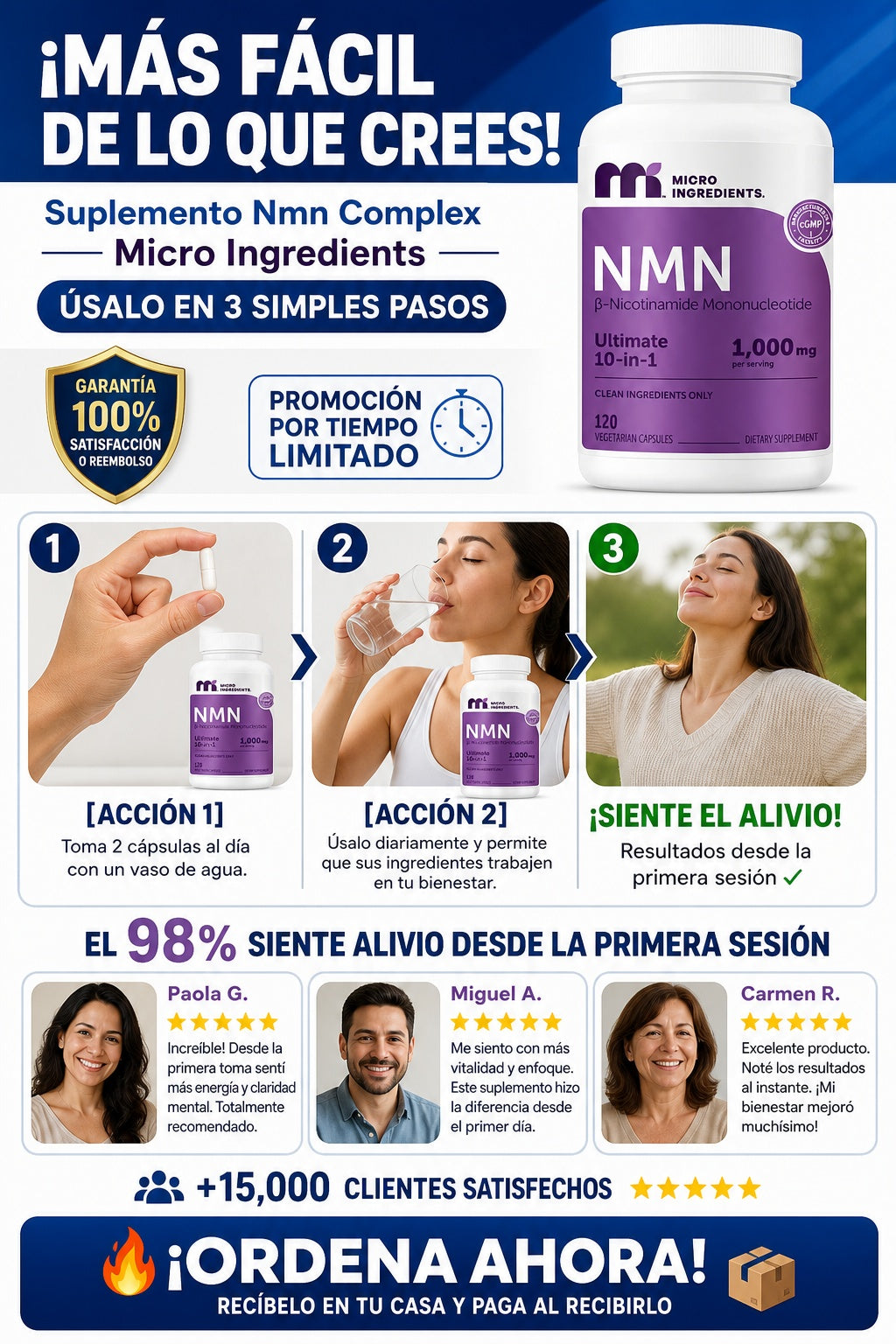 Suplemento Nmn Complex Micro Ingredients - imagen 8
