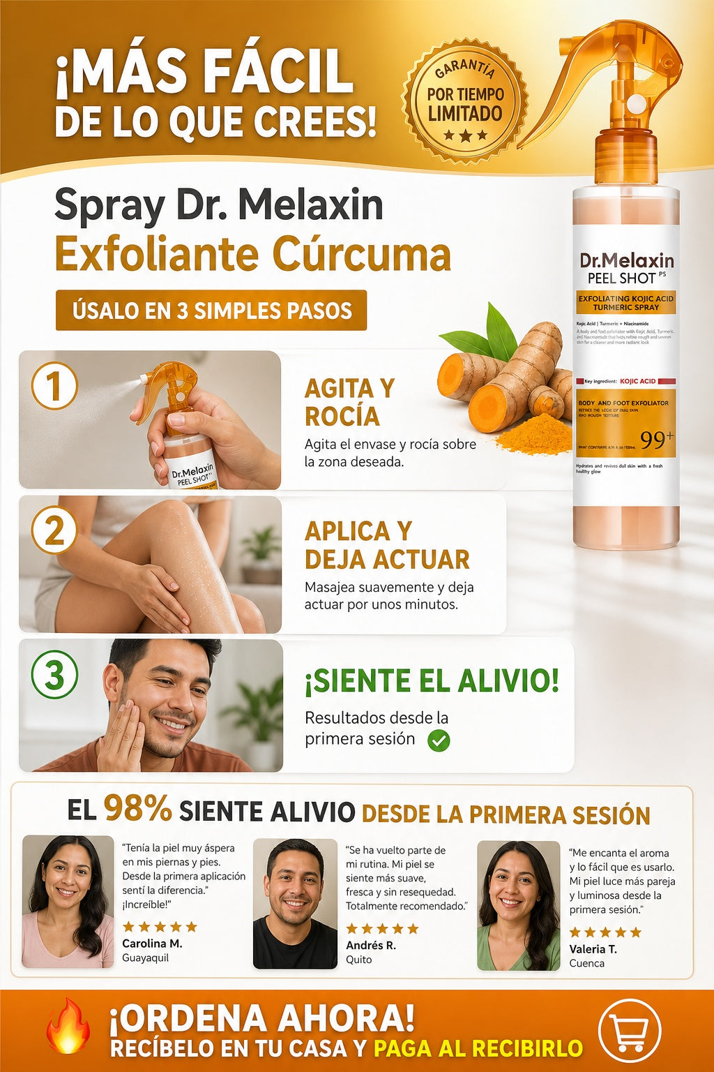 Spray Dr. Melaxin Exfoliante Curcuma - imagen 8