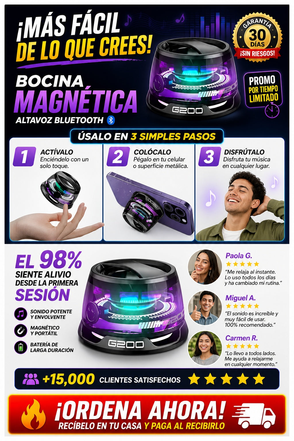 Bocina Magnetica Altavoz Bluetooth - imagen 8