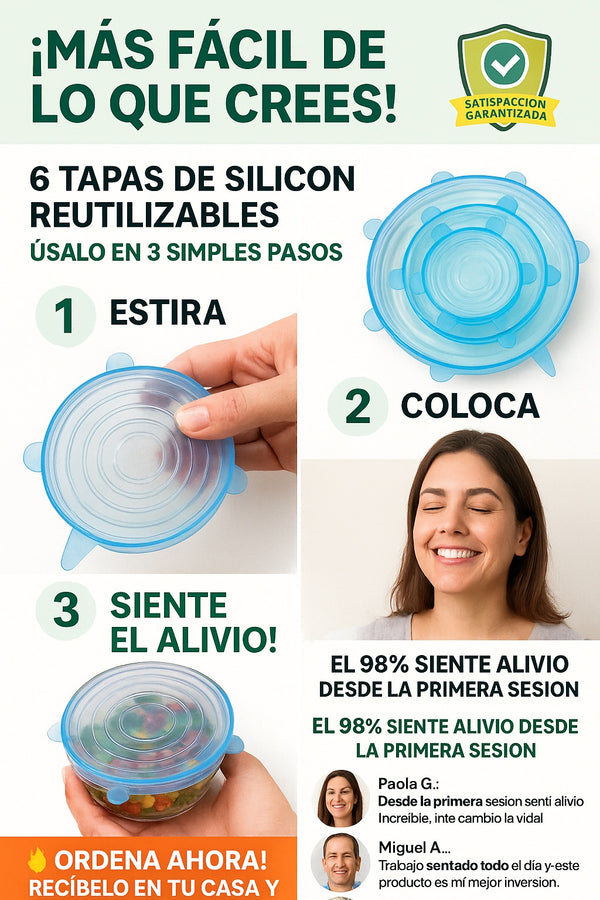 6 Tapas De Silicon Reutilizables - imagen 8