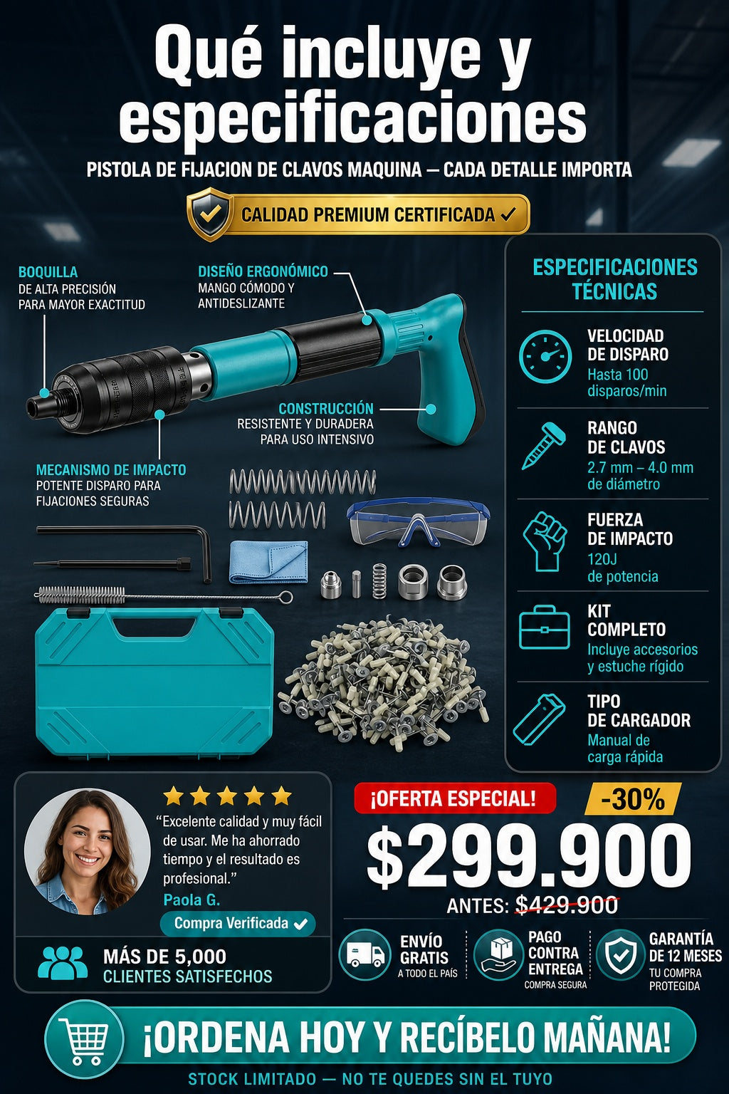 Pistola De Fijacion De Clavos Maquina - sección 8