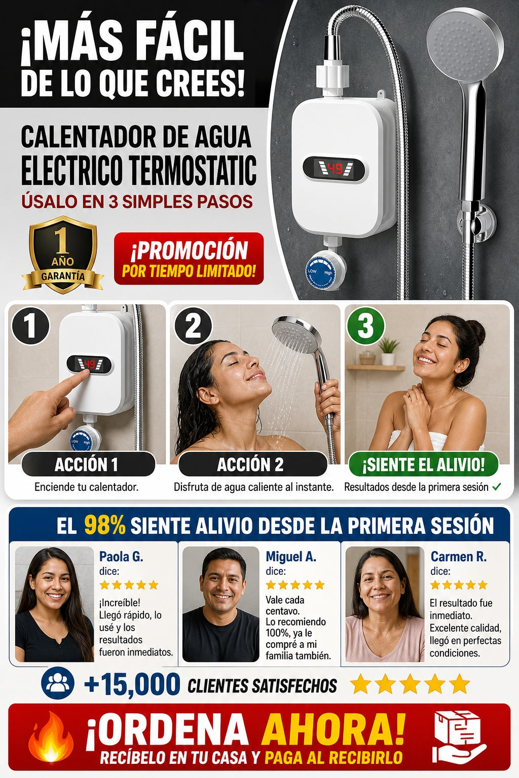 Calentador De Agua Electrico Termostatic - imagen 8