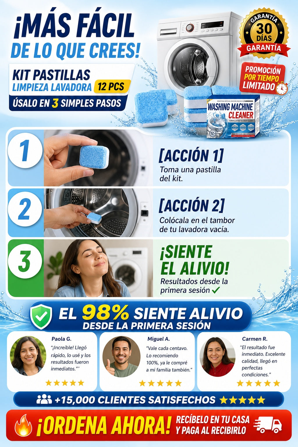 Kit Pastillas Limpieza Lavadora 12 Pcs - imagen 8