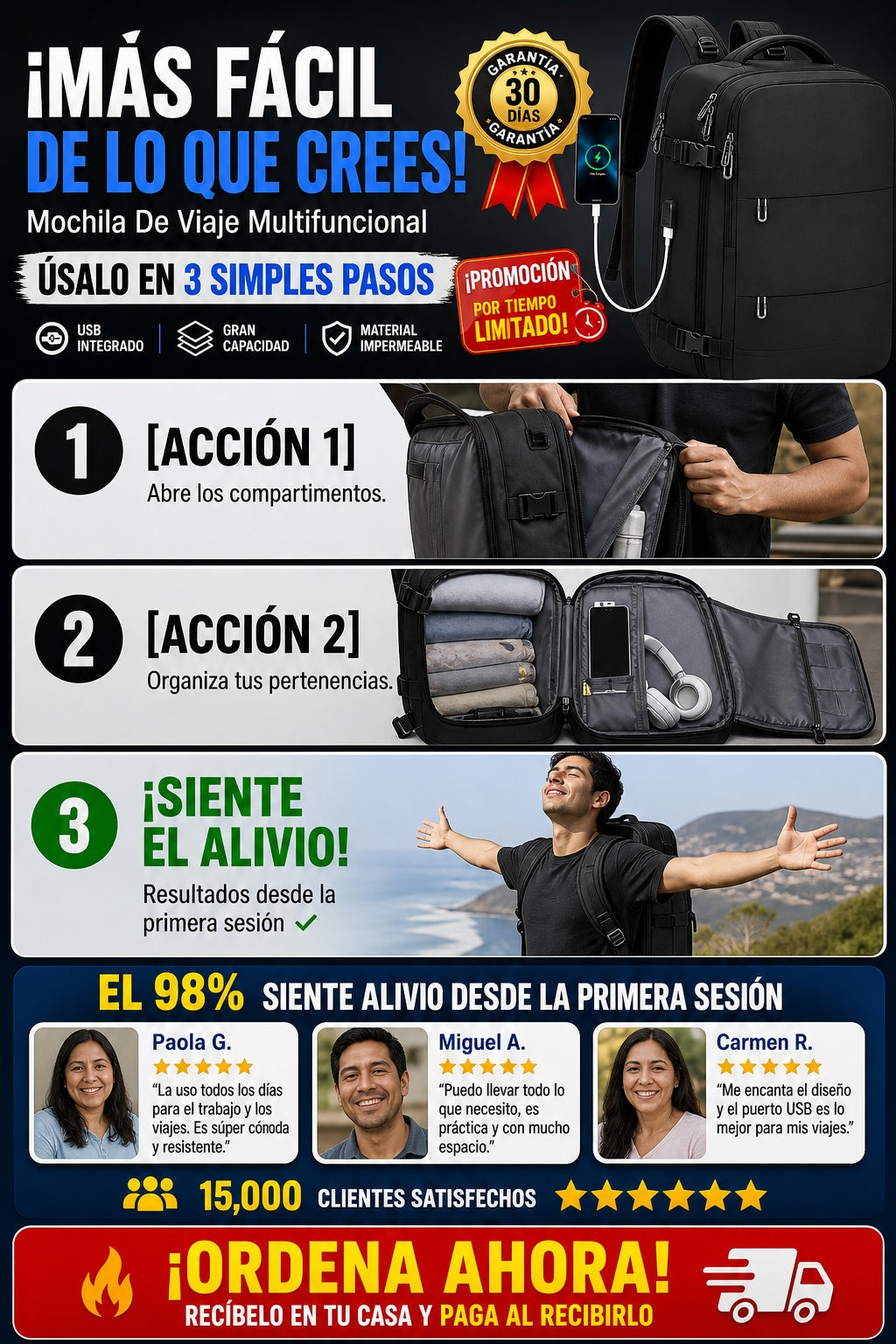 Mochila De Viaje Multifuncional - imagen 8
