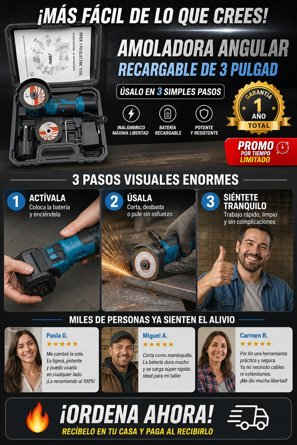 Amoladora Angular Recargable De 3 Pulgad - imagen 8