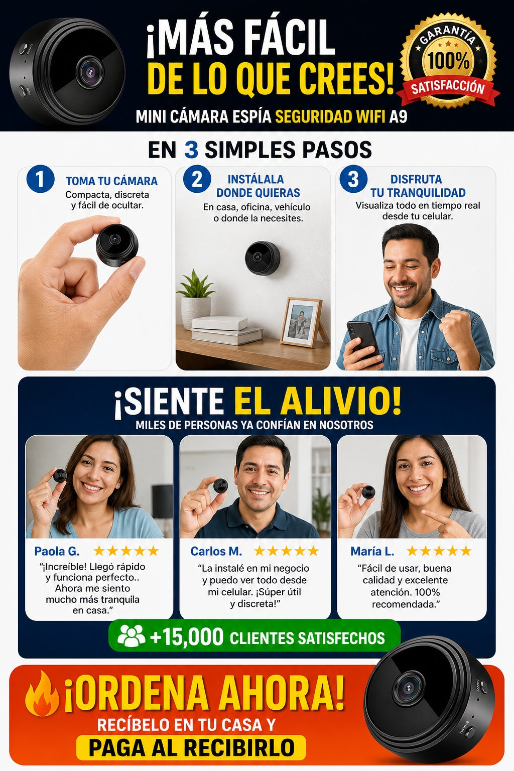 Mini Camara Espia Seguridad Wifi A9 - imagen 8