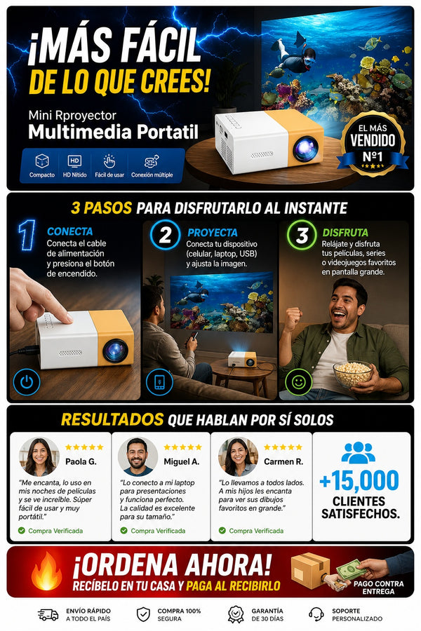 Mini Rproyector Multimedia Portatil - imagen 8