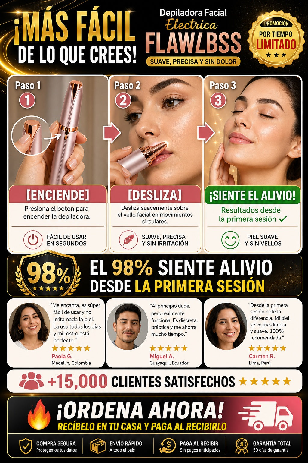 Depiladora Facial Electrica Flawlbss - imagen 8