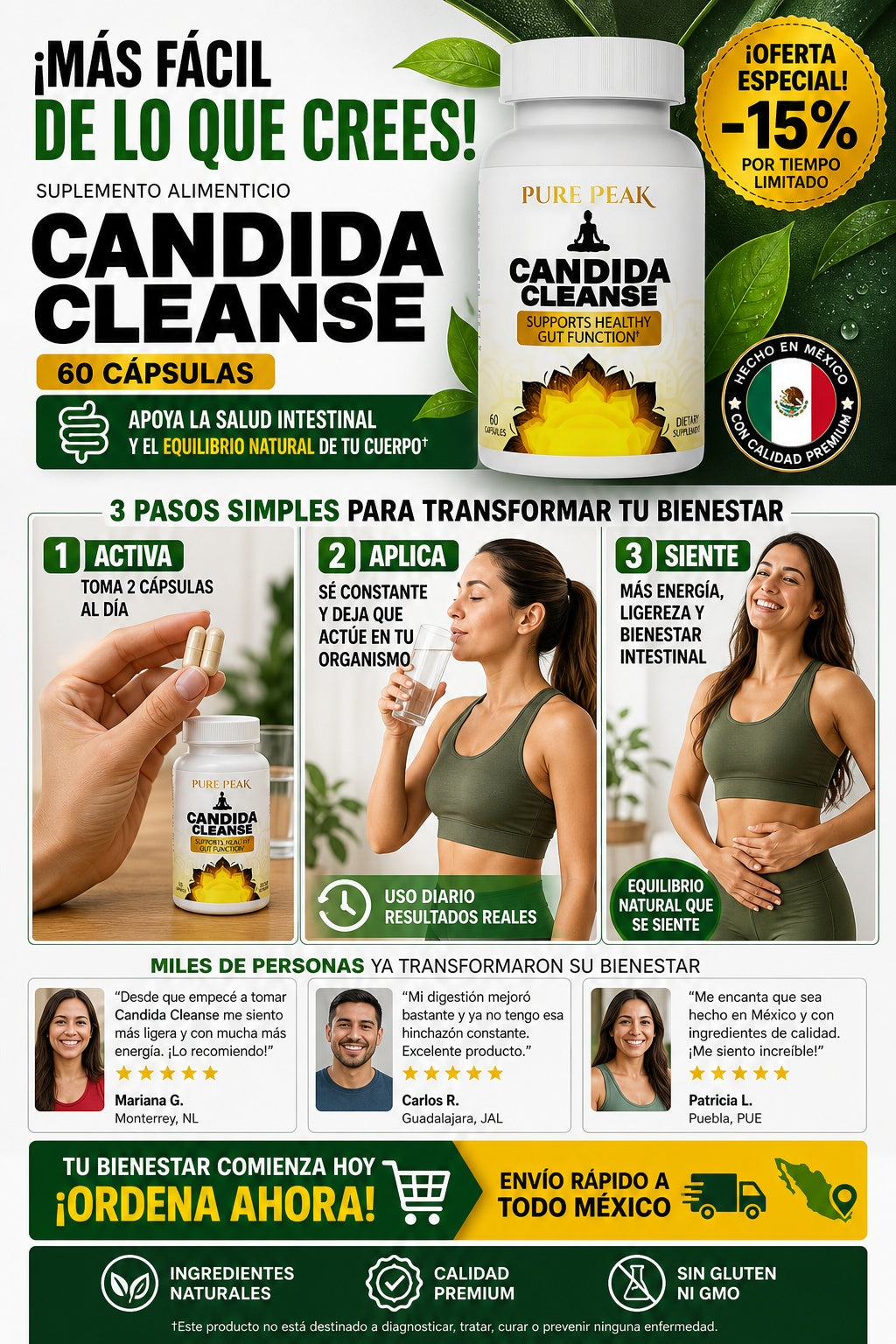 Suplemento Candida Cleanse 60 Capsulas - imagen 8