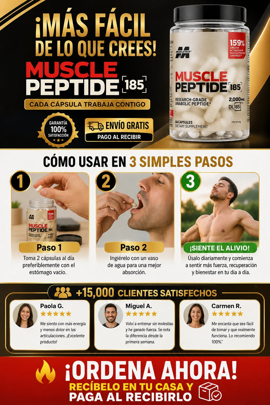 Suplemento Muscle Peptide 84 Capsulas - imagen 8