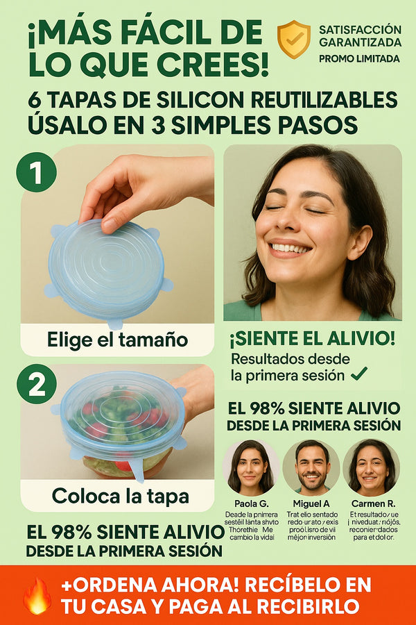 6 Tapas De Silicon Reutilizables - imagen 8