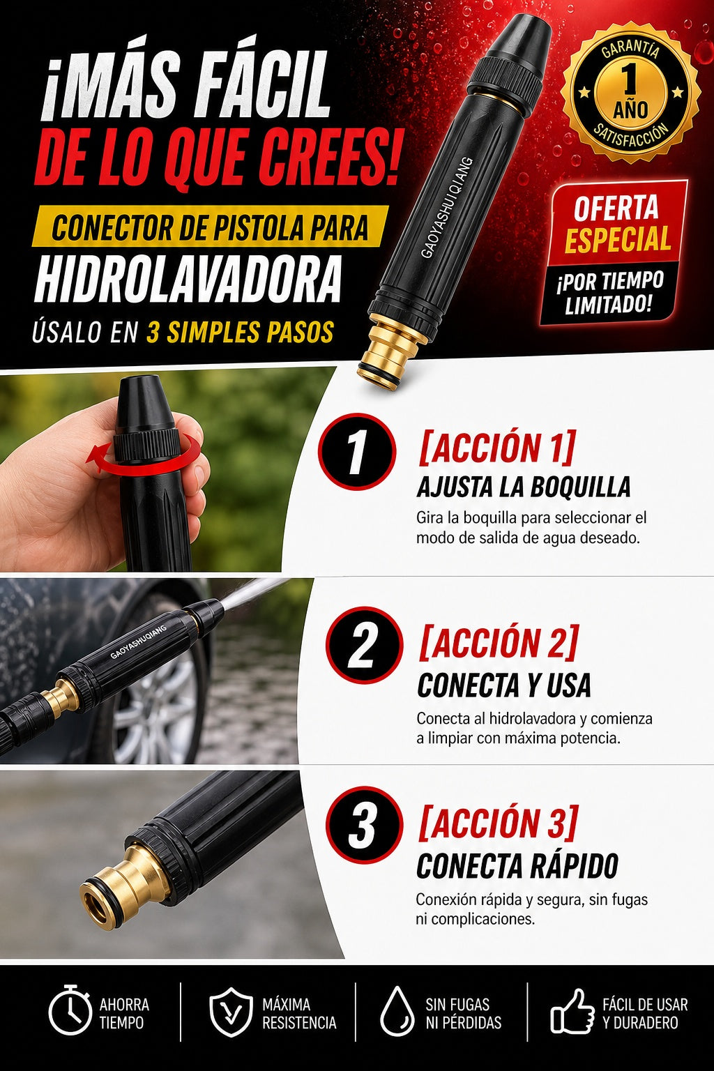 Conector E Pistola De Lavado De Alta Pre - imagen 8