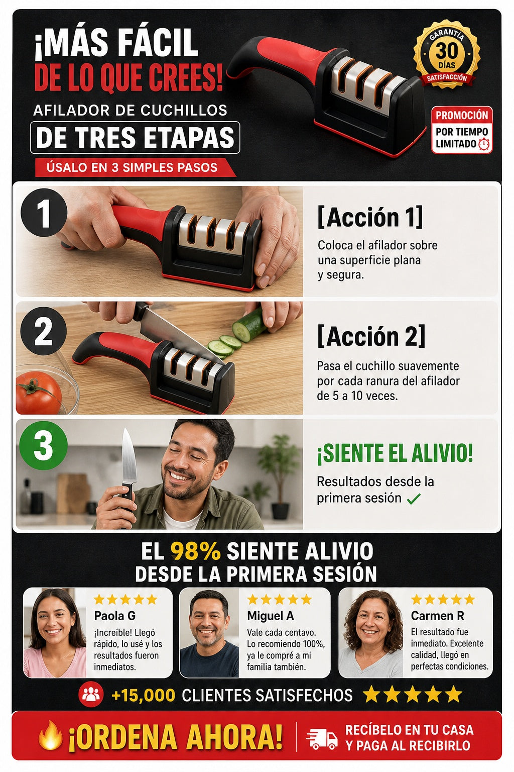 Afilador Para Cuchillos Con 3 Etapas De - imagen 8