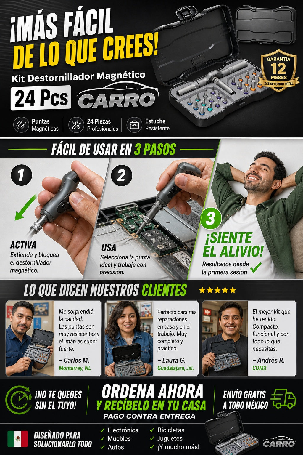 Kit Destornillador Magnetico 24 Pcs CARRO - imagen 8