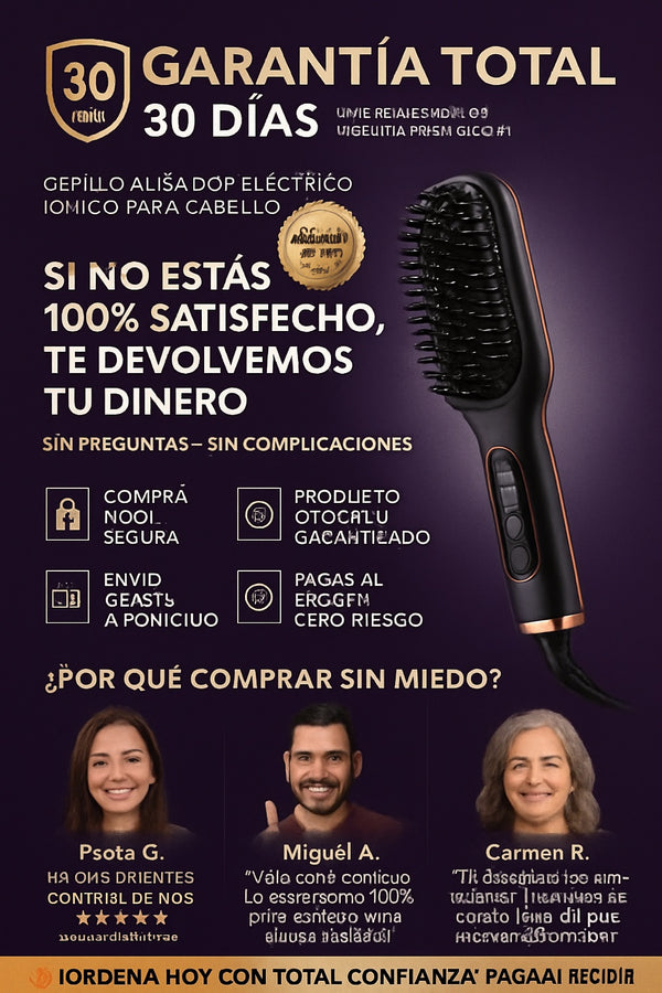 Cepillo alisador eléctrico iónico para cabello - imagen 9