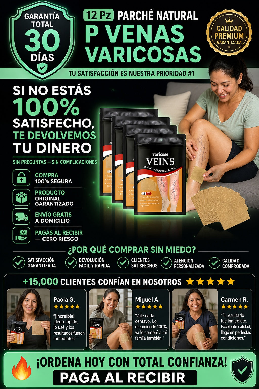 12 Pz Parche Natural P Venas Varicosas - imagen 9