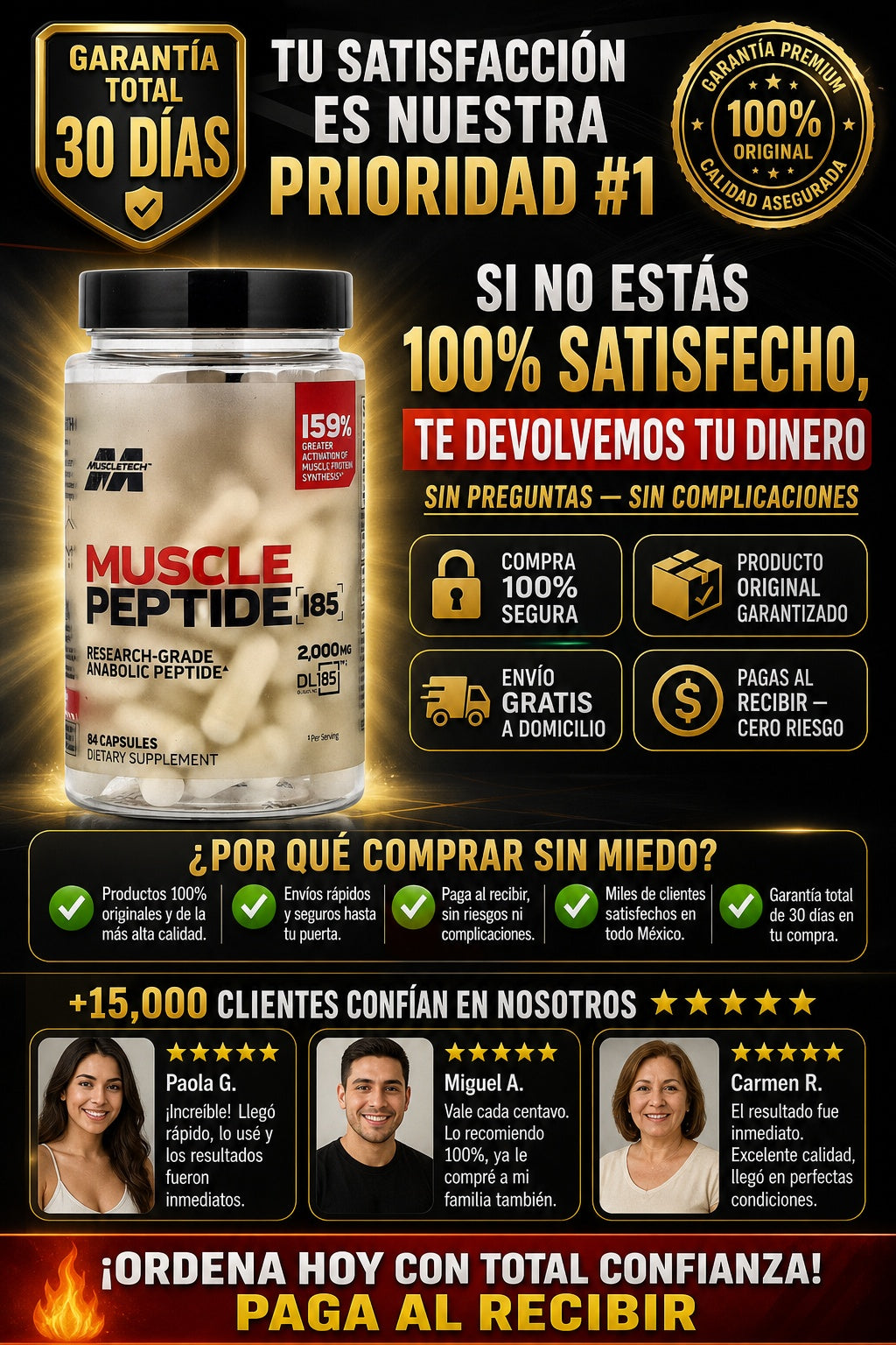 Suplemento Muscle Peptide 84 Capsulas - imagen 9