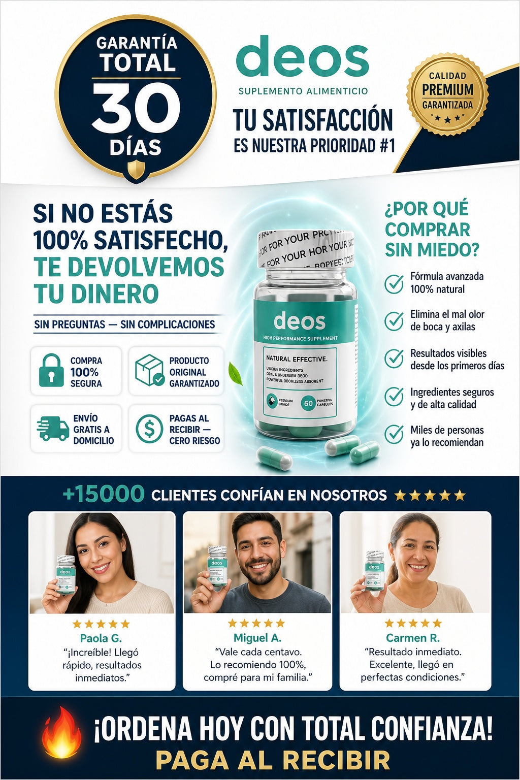 Deos Suplemento Elimina Mal Olor de la boca y de las acxilas - imagen 9