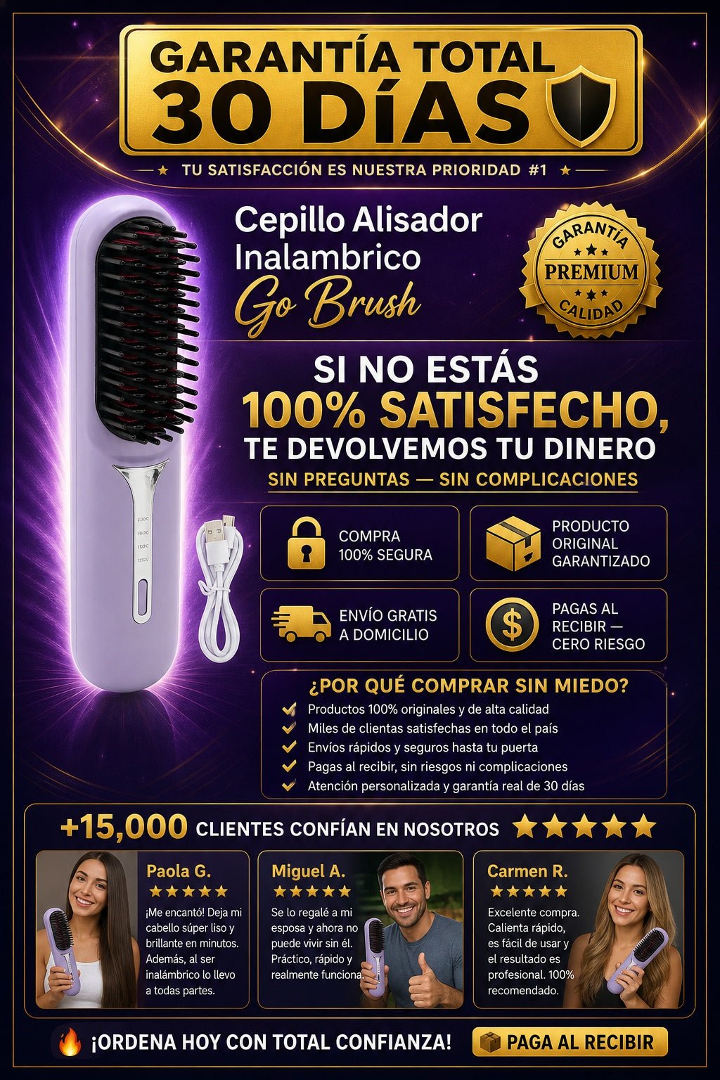 Cepillo Alisador Inalambrico Go Brush - imagen 9
