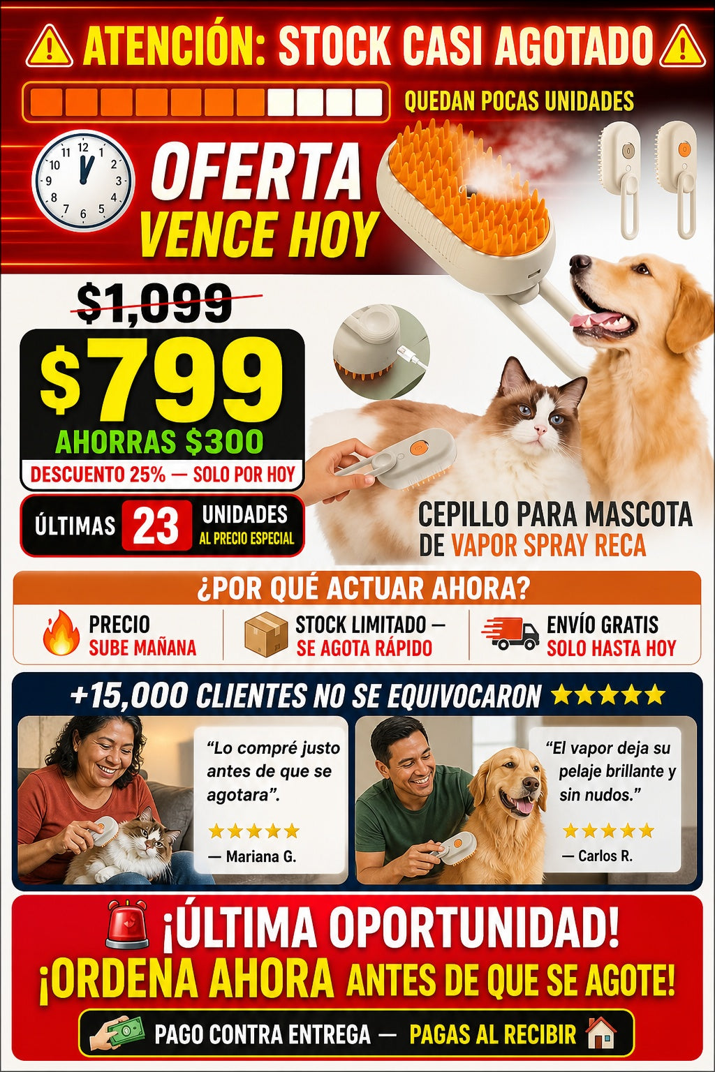Cepillo Para Mascota De Vapor Spray Reca - imagen 10
