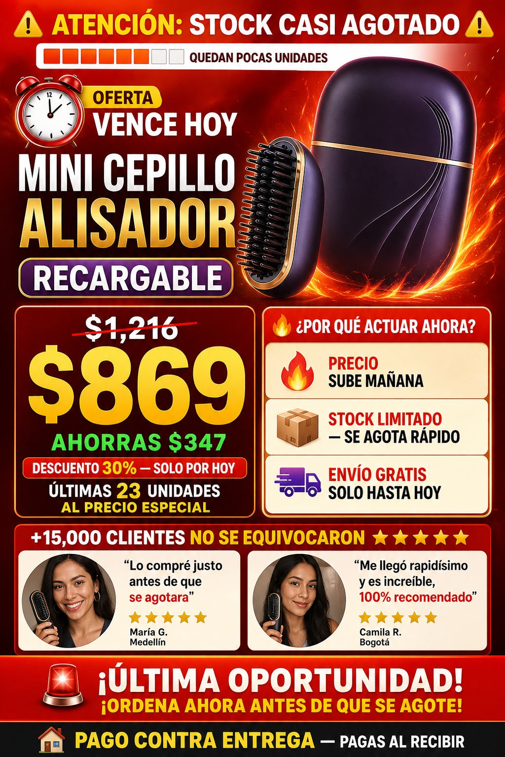 Mini Cepillo Alisador Recargable - imagen 10