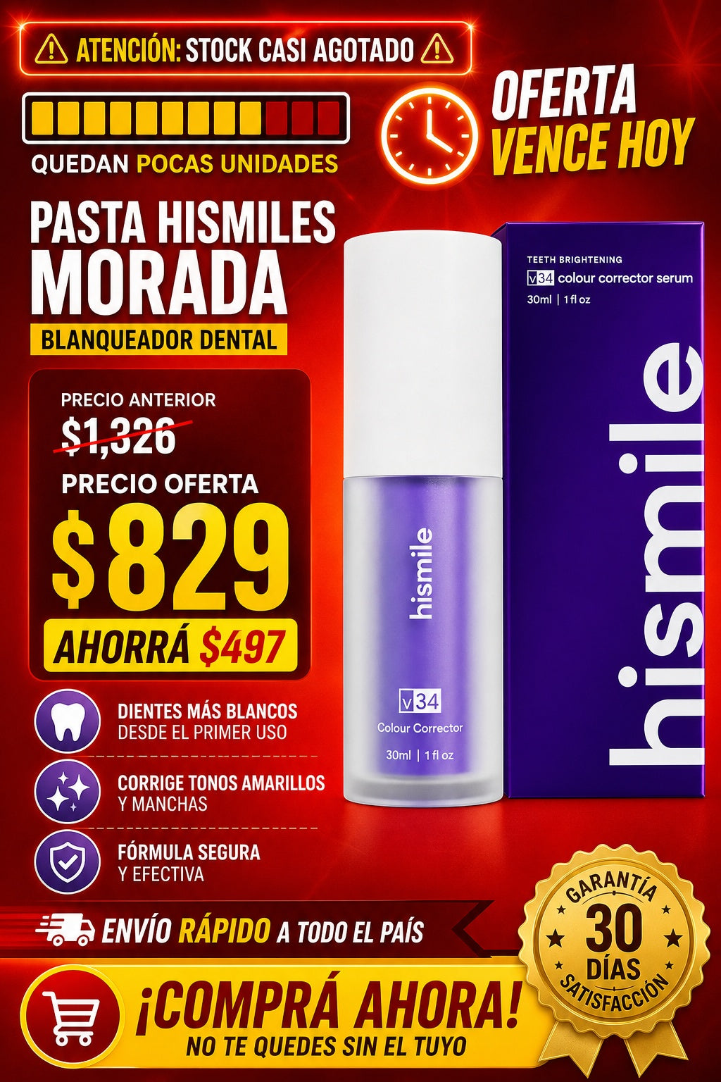 Pasta Hismiles Morada Blanqueador Dental - imagen 10