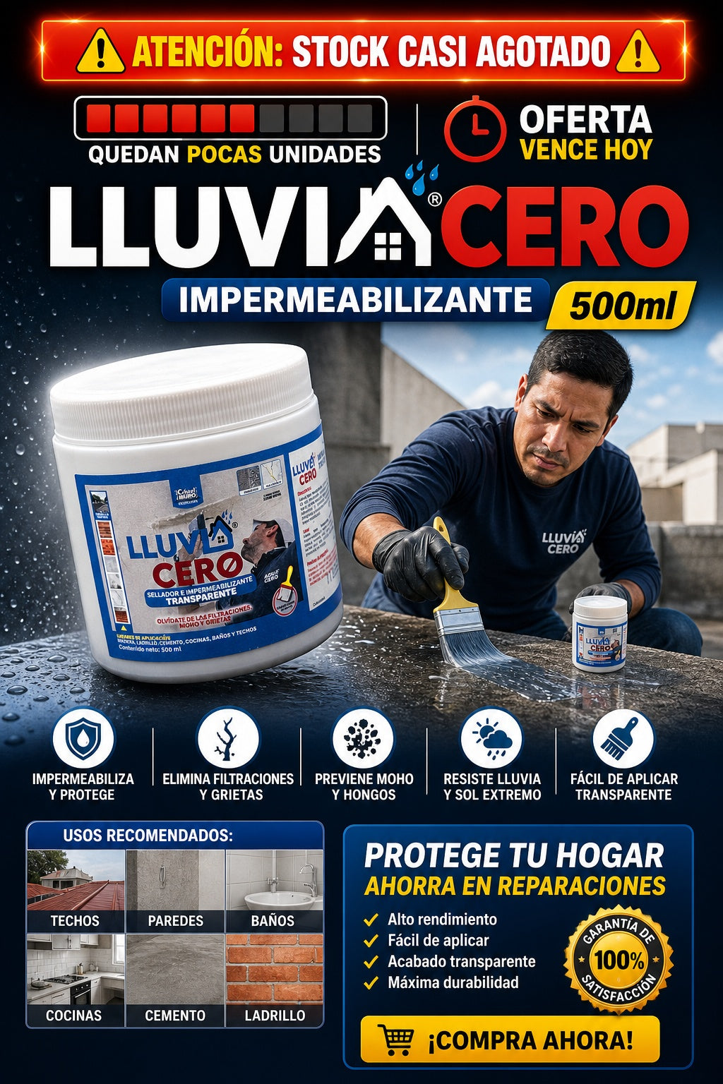 Lluvia Cero 500ml Impermeabilizante - imagen 10