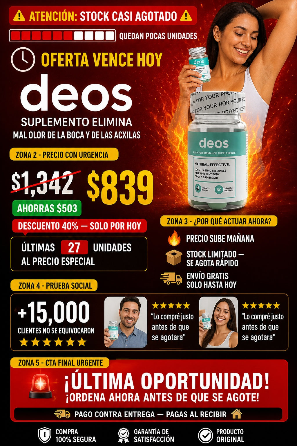 Deos Suplemento Elimina Mal Olor de la boca y de las acxilas - imagen 10
