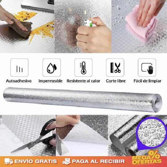 PROMO 2X1 PAPEL ALUMINIO ADHESIVO DE COCINA
