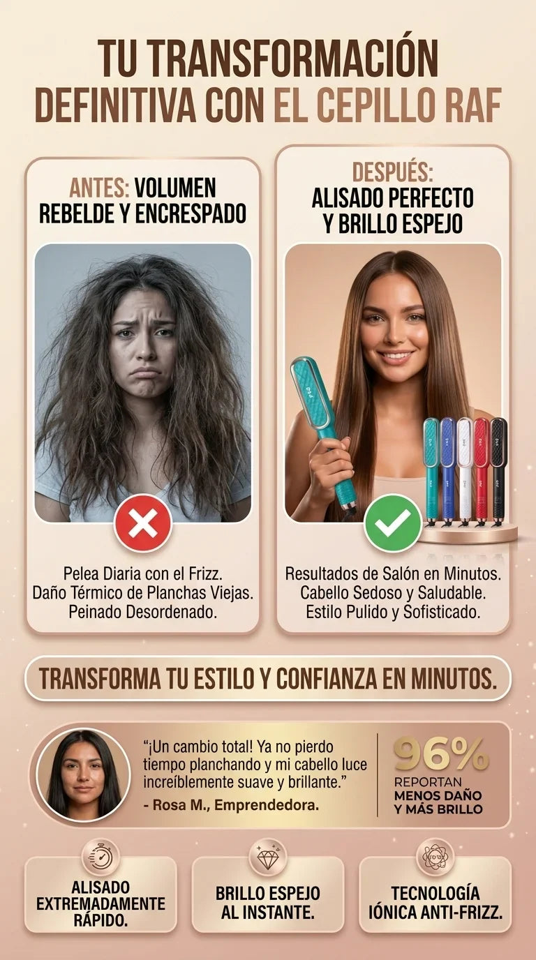 Cepillo alisador de cabello con calor iónico