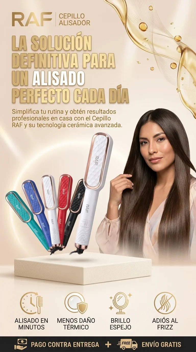 Cepillo alisador de cabello con calor iónico