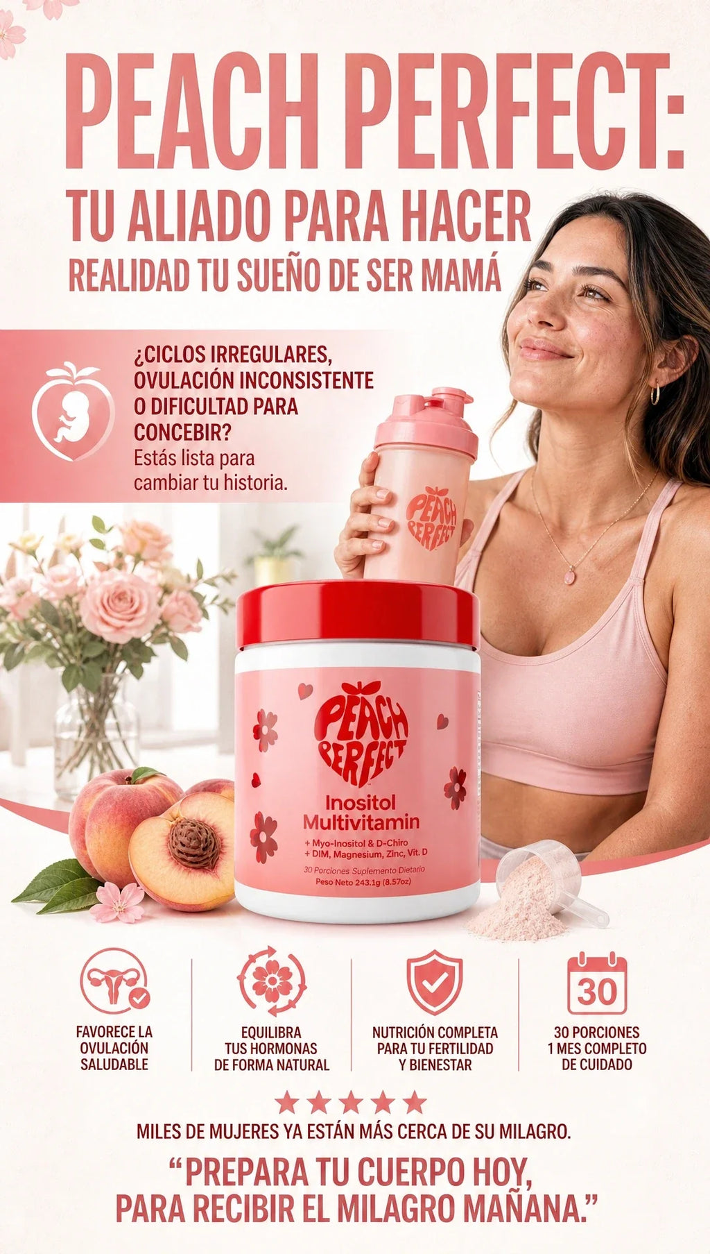 Suplemento Peach Perfect Inositol 135g