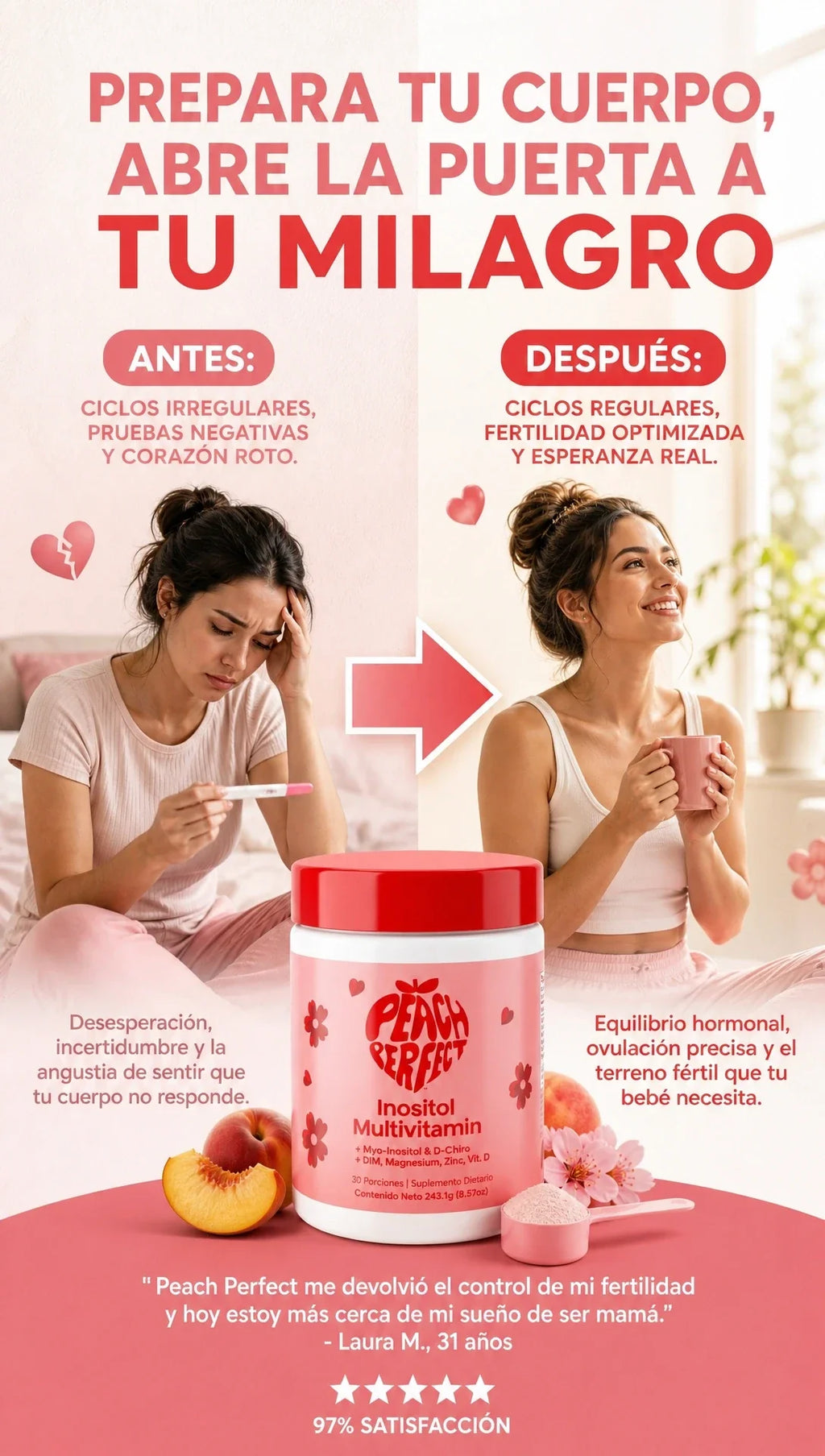 Suplemento Peach Perfect Inositol 135g