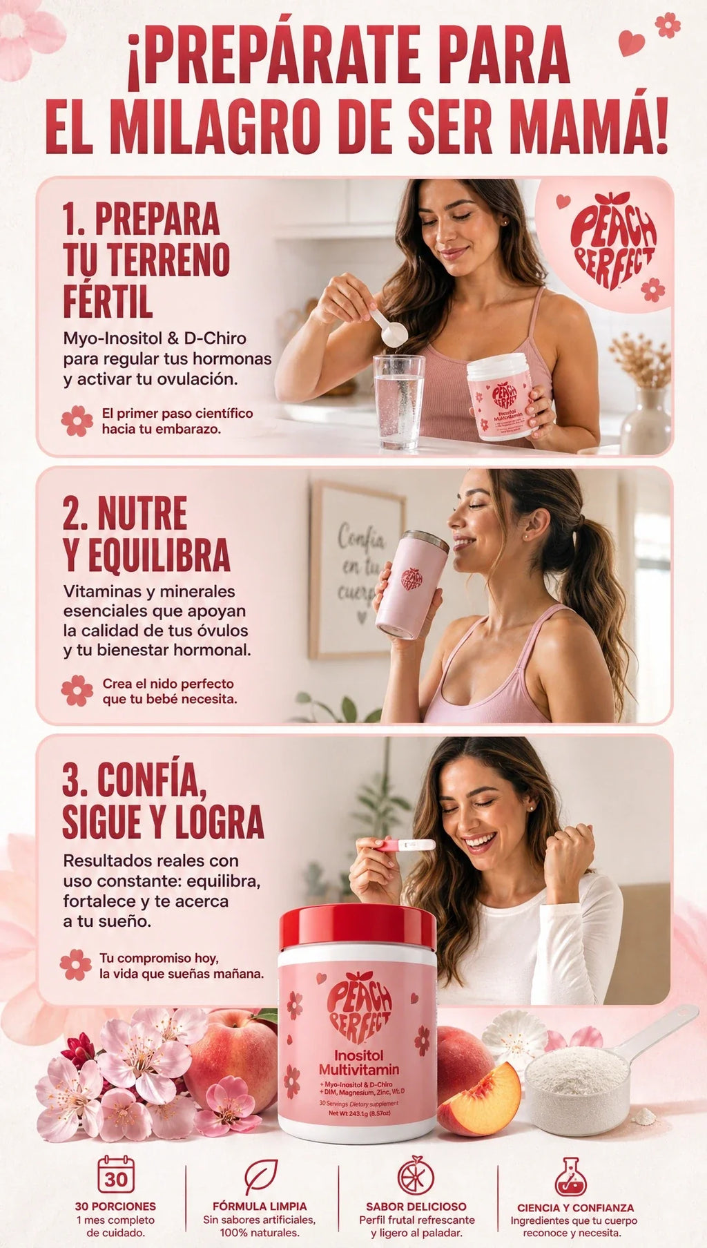 Suplemento Peach Perfect Inositol 135g