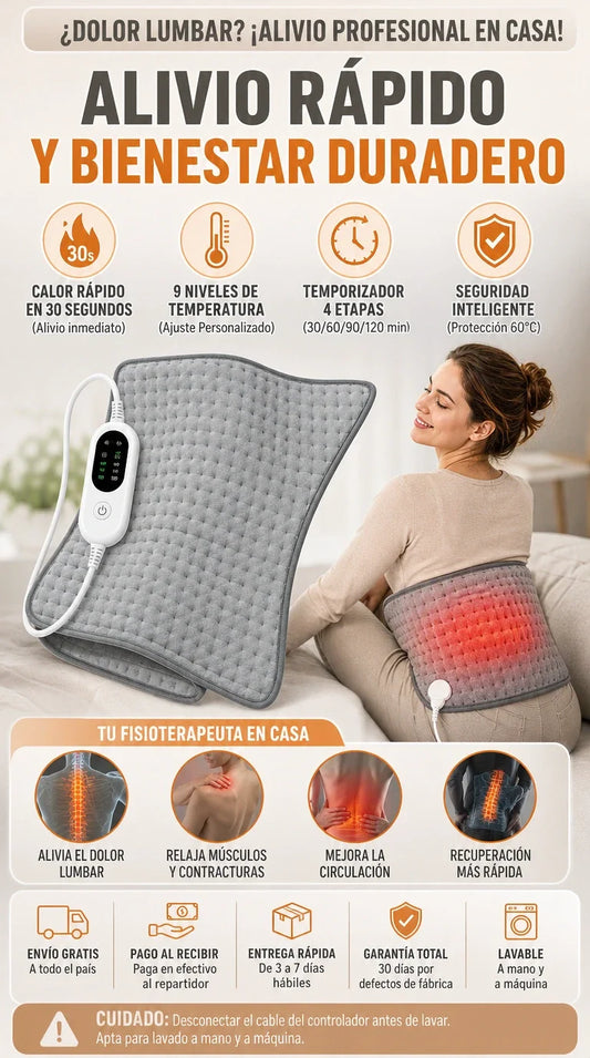 Manta Lumbar Eléctrica Terapia Dolor Espalda