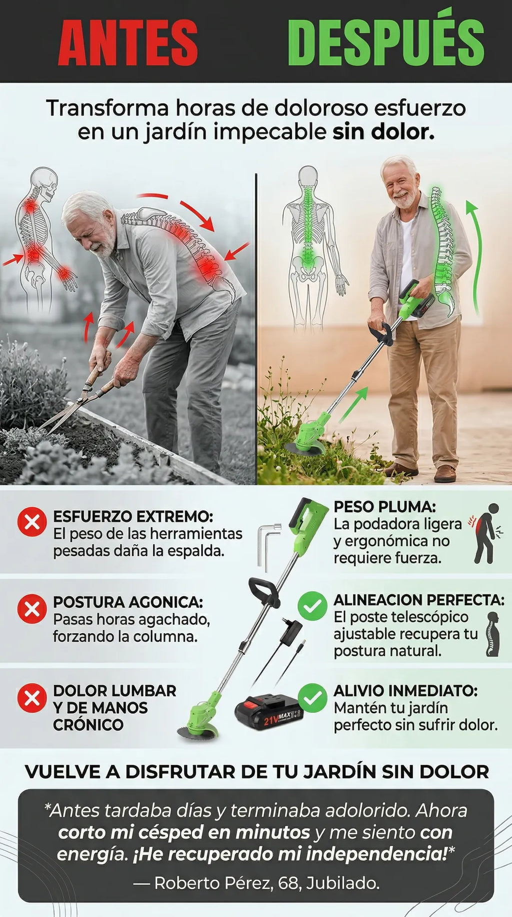 Podadora Cortadora Jardín Profesional + Accesorios Incluidos